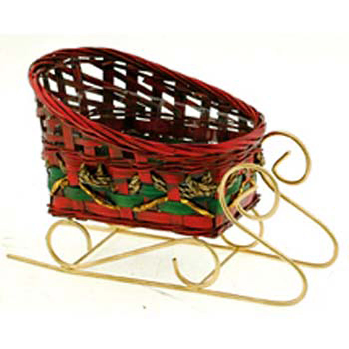 RED/GREEN SLEIGH BASKET 9.5