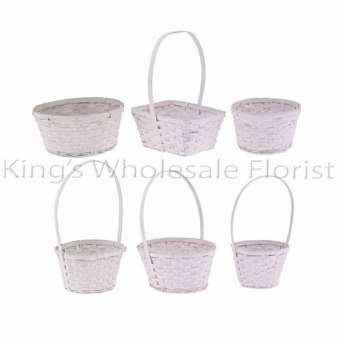 24/PC WHITE ASSORTED BASKETS BOX