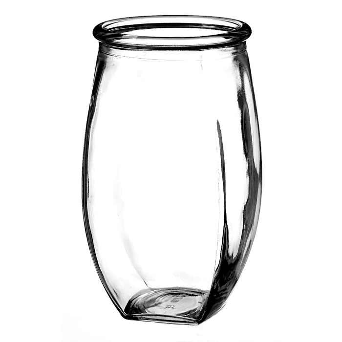 9'' CLEAR ASSORTED TRIO ROSE VASE (#4229/PK 12) EA