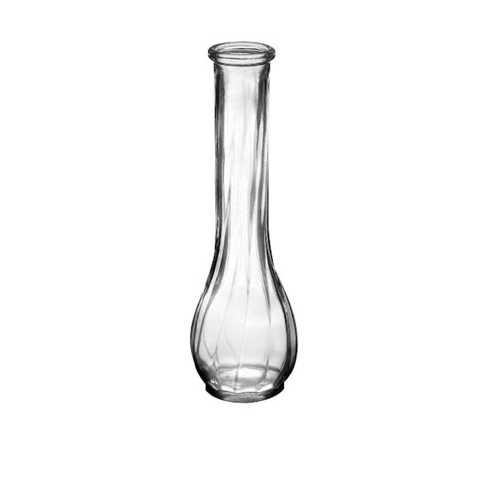 9'' CLEAR SWIRL BUD VASE (#900/PK 48) EA