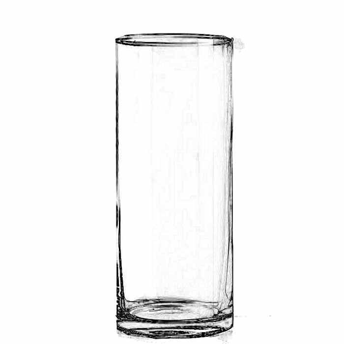 10'' CLEAR CYLINDER VASE W/ 4