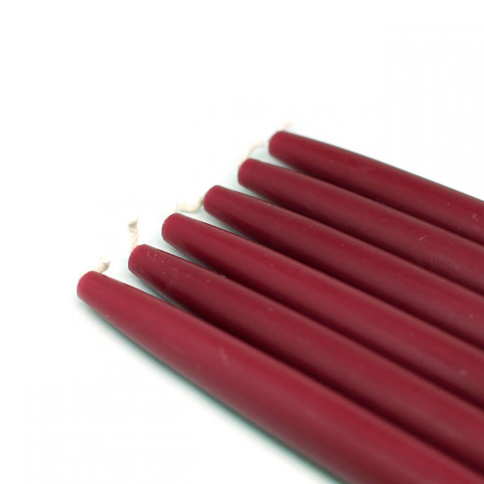 CANDLE 15'' BURGUNDY TAPER (12/BX)