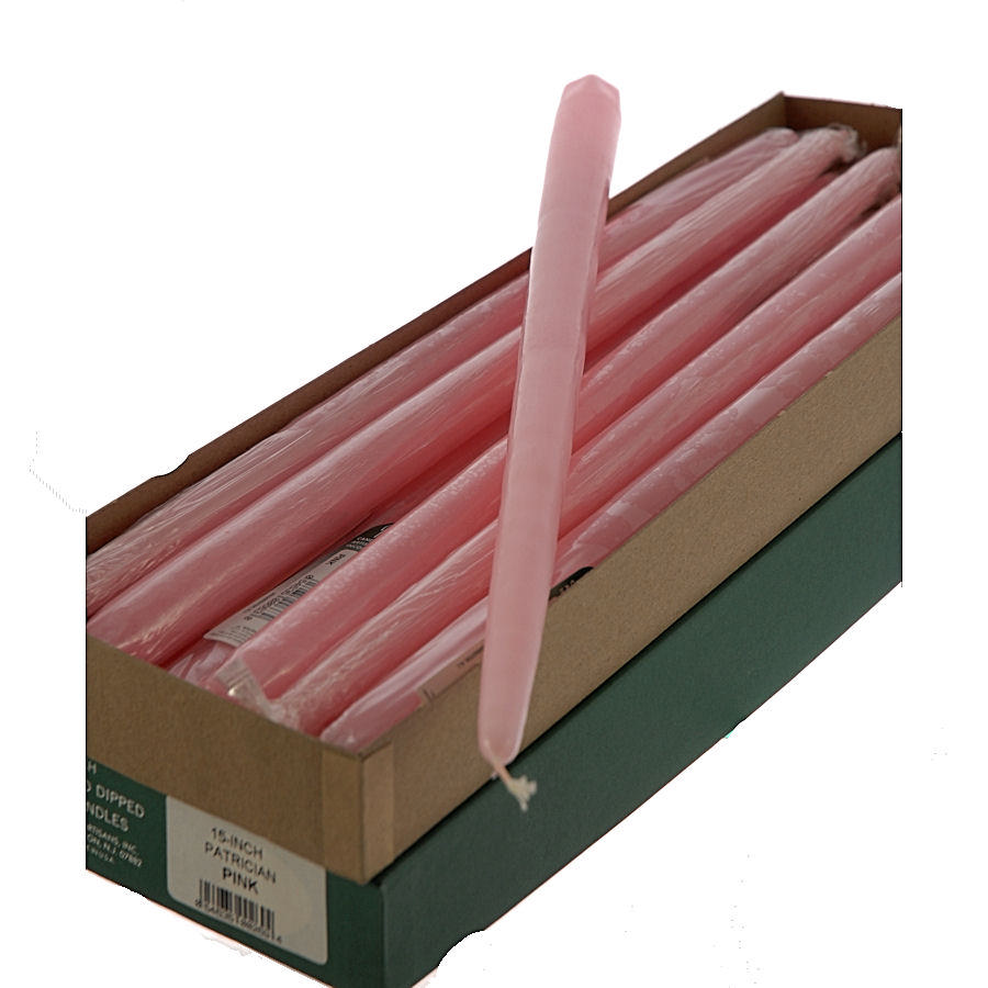 CANDLE 15'' PINK TAPER (12/BX)
